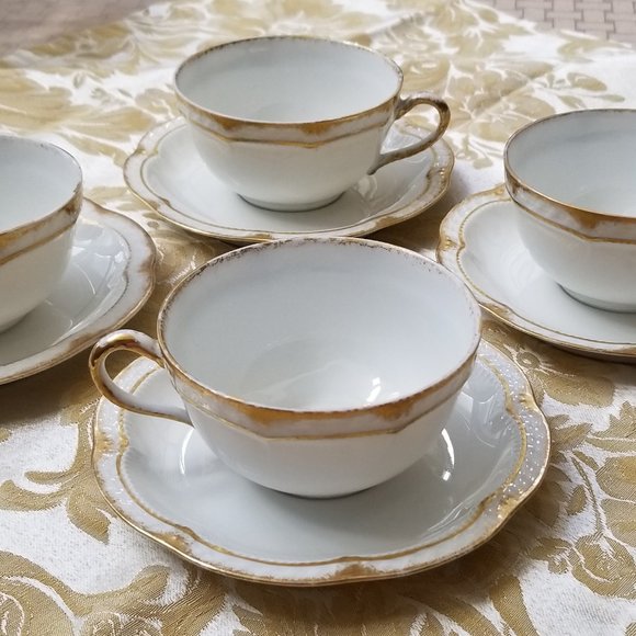 Haviland 4 Limoges Schleiger 213 Cups and Saucers - Picture 3 of 9